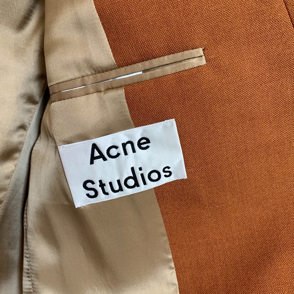 Acne Studios dark burnt orange double breasted suit blazer jacket US 2 4 - Picture 7 of 16